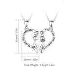 Eudora 925 Silver Cat Heart Necklace Set