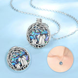 Eudora Sterling Silver Elephant Mom Baby Necklace Abalone Shell Pendant Jewelry