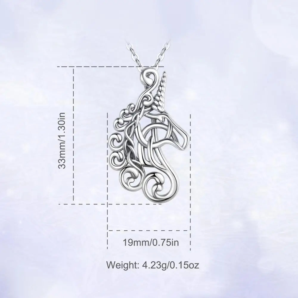 925 Sterling Silver Horse unicorn necklace Horse racing noble Horse Necklaces