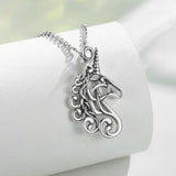 925 Sterling Silver Horse unicorn necklace Horse racing noble Horse Necklaces
