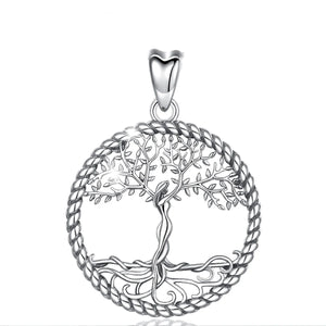 Eudora 925 Silver Tree of Life Mother Child Pendant Necklace