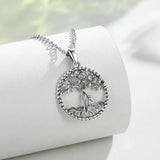 Eudora 925 Silver Tree of Life Mother Child Pendant Necklace