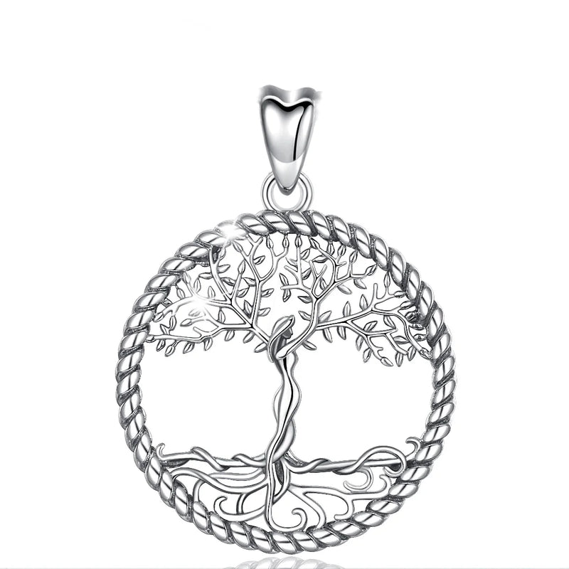 Eudora 925 Silver Tree of Life Mother Child Pendant Necklace