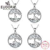 Eudora 925 Silver Tree of Life Mother Child Pendant Necklace