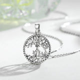 Eudora 925 Silver Tree of Life Mother Child Pendant Necklace