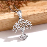 925 Silver Tree of Life Necklace Pendant Celtics Knot Women Pendants
