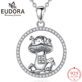Eudora Sterling Silver Wiccan Necklace Zircon Pendant Witch Jewelry