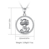 Eudora Sterling Silver Wiccan Necklace Zircon Pendant Witch Jewelry
