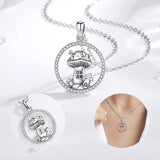 Eudora Sterling Silver Wiccan Necklace Zircon Pendant Witch Jewelry