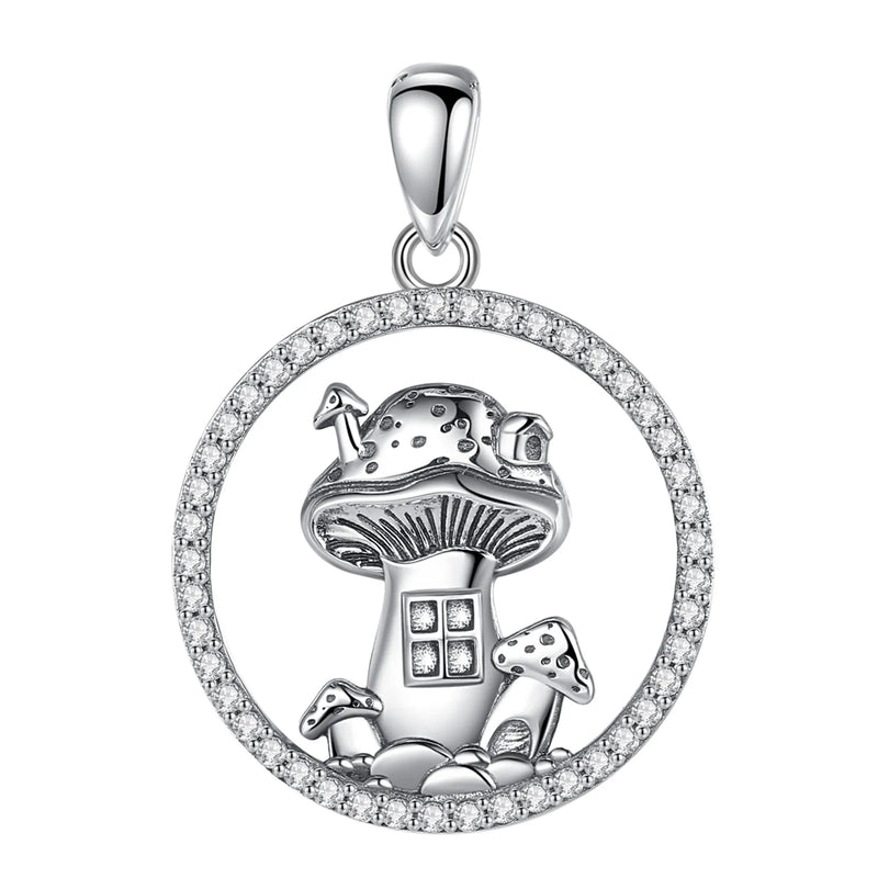 Eudora Sterling Silver Wiccan Necklace Zircon Pendant Witch Jewelry