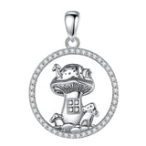 Eudora Sterling Silver Wiccan Necklace Zircon Pendant Witch Jewelry