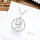 Eudora Sterling Silver Wiccan Necklace Zircon Pendant Witch Jewelry