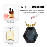Amber Grain Crystal Stone Pendant Necklace with Essential Oil Diffuser Bottle