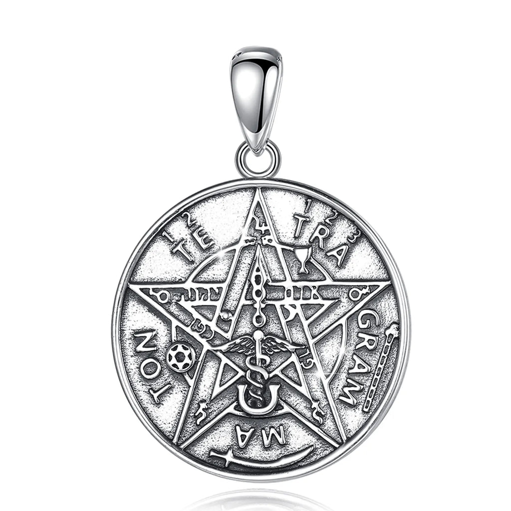 Eudora Pentagram Amulet Necklace 925 Silver Tetragrammaton Pendant