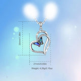 925 Silver Butterfly Pendant Mother of Pearl Necklace Fine Jewelry Gift D603