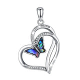 925 Silver Butterfly Pendant Mother of Pearl Necklace Fine Jewelry Gift D603