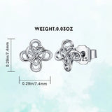 Eudora 925 Silver Celtic Knot Stud Earrings Heart Women Jewelry