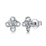 Eudora 925 Silver Celtic Knot Stud Earrings Heart Women Jewelry