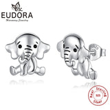 925 Sterling Silver Elephant Stud Earrings for Women Hypoallergenic Jewelry