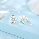 925 Sterling Silver Elephant Stud Earrings for Women Hypoallergenic Jewelry