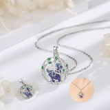 Eudora 925 Silver Elephant Mom Baby Necklace Enamel Pendant