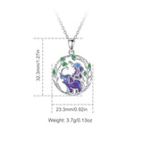 Eudora 925 Silver Elephant Mom Baby Necklace Enamel Pendant