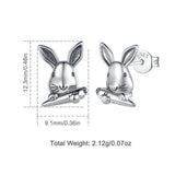 Eudora 925 Silver Rabbit Earrings Carrot Hypoallergenic Gift