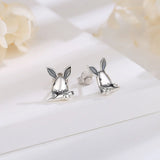 Eudora 925 Silver Rabbit Earrings Carrot Hypoallergenic Gift