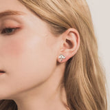 925 Silver Mushroom Stud Earring CZ Fine Jewelry