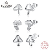 925 Silver Mushroom Stud Earring CZ Fine Jewelry