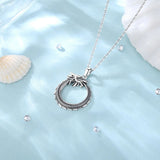 925 Silver Dragon Necklace Round Dragon Pendant Fine Jewelry for Men