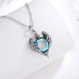 925 Silver Eagle Necklace Crystal Pendant Men Women Jewelry Gift
