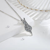 925 Sterling Silver Filigree Cat Necklace Kitten Pendant Men Women