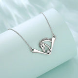 925 Silver Horse Necklace Zircon Pendant Men Women Jewelry Gift