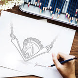 925 Silver Horse Necklace Zircon Pendant Men Women Jewelry Gift