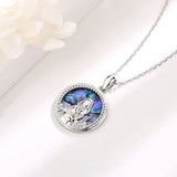 925 Silver Mom & Baby Flower Necklace Abalone Shell Jewelry
