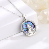 925 Silver Mom & Baby Flower Necklace Abalone Shell Jewelry