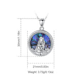 925 Silver Mom & Baby Flower Necklace Abalone Shell Jewelry