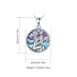 925 Silver Mother & Baby Pendant Abalone Shell Fine Jewelry