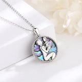 925 Silver Mother & Baby Pendant Abalone Shell Fine Jewelry