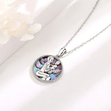 925 Silver Mother & Baby Pendant Abalone Shell Fine Jewelry