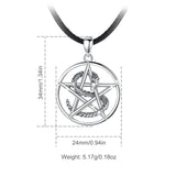 Eudora Sterling Silver Pentagram Snake Necklace Wiccan Pendant