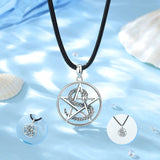 Eudora Sterling Silver Pentagram Snake Necklace Wiccan Pendant