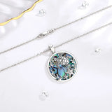 Eudora 925 Sterling Silver Sea Turtle Necklace Abalone Shell pendant