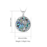 Eudora 925 Sterling Silver Sea Turtle Necklace Abalone Shell pendant