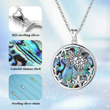 Eudora 925 Sterling Silver Sea Turtle Necklace Abalone Shell pendant