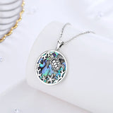 Eudora 925 Sterling Silver Sea Turtle Necklace Abalone Shell pendant