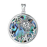 Eudora 925 Sterling Silver Sea Turtle Necklace Abalone Shell pendant