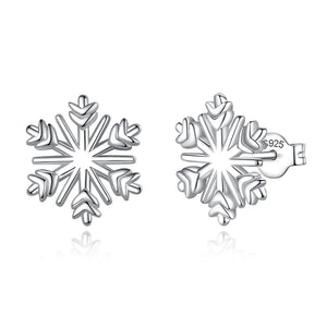 Eudora 925 Sterling Silver Snowflake Stud Earrings Women Party Birthday Gift