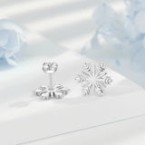 Eudora 925 Sterling Silver Snowflake Stud Earrings Women Party Birthday Gift